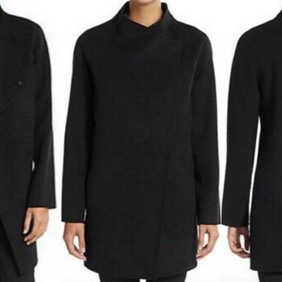 New Vince Sweater Back Drape Neck Black Coat NWT Large - Picture 7 of 16